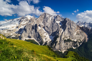 Fototapeta na wymiar Gran Vernel and Marmolada, Dolomites, Italy
