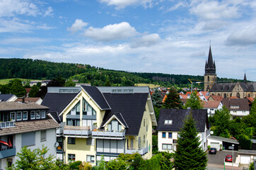 View of the town architecture in Bad Driburg