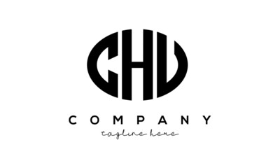 CHU three Letters creative circle logo design
