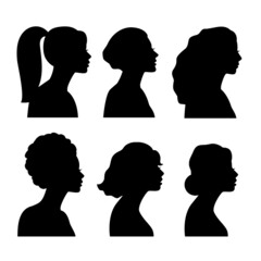 Young girls side silhouettes