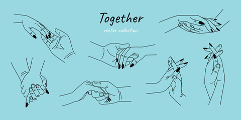 Relationship loving hands together