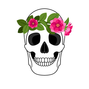 Flowering human skull