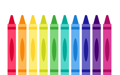 Fototapeta Crayons rainbow icon set. Clipart image isolated on white background obraz
