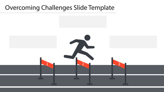 Overcoming Challenges Slide Template. Clipart image