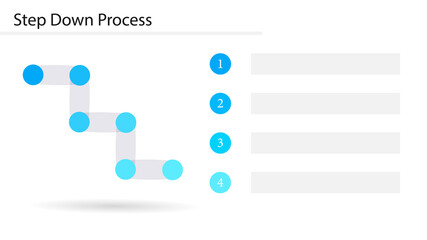 Step down process slide template. Clipart image