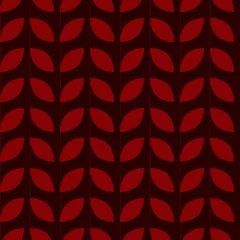 Fotobehang Bordeaux Naadloze abstracte geometrische patroon met bladeren op donkere Bourgondische achtergrond in herfstkleuren. Helder ornament voor stof, textiel, dekking, achtergrond. vectorafbeeldingen