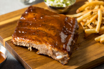 Homemade Baby Back Spare Ribs with Fries
