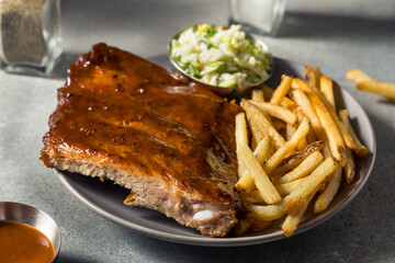 Homemade Baby Back Spare Ribs with Fries