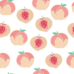 Peaches seamless pattern
