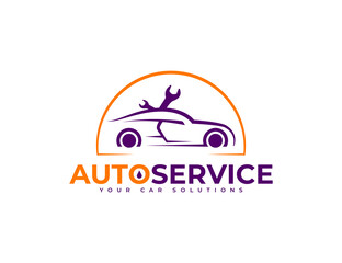 Maintenance or service car repair workshop automotive logo design