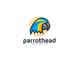 Abstract parrot head bird illustration logo