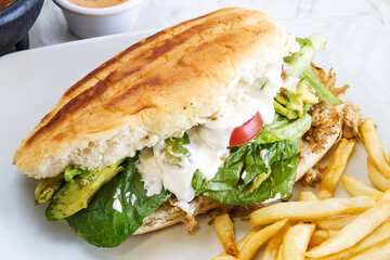 bread french fries mexican torta