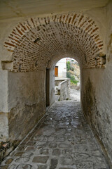 Fototapeta na wymiar A street in the historic center of Aliano, a old town in the Basilicata region, Italy.