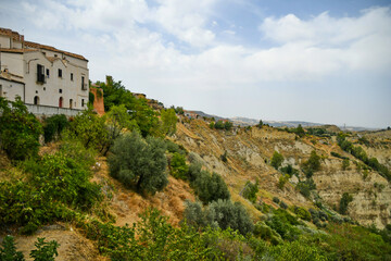 Fototapeta na wymiar Panoramic view of Aliano, a old town in the Basilicata region, Italy.