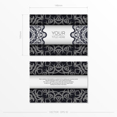 Vintage vector postcards in white color with abstract patterns. Invitation card design with vintage ornament.