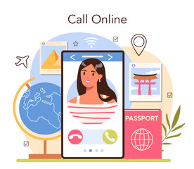 Tourism specialist online service or platform. Travel agent selling tour