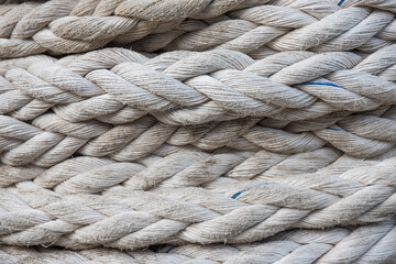 Close up of white maritime rope