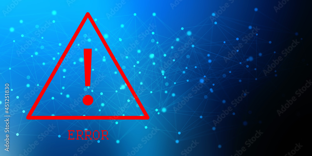 Poster 2d rendering exclamation sign with error