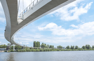 The Nescio Bridge over the Amsterdam-Rhine Canal is the longest bicycle and pedestrian bridge in the Netherlands