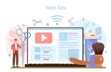 Barber online service or platform. Idea of hair and beard care.