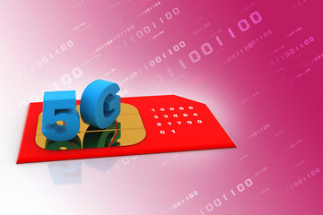 3d render 5G sim card
