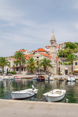 Fototapeta premium Picturesque bay in Splitska village. Splitska is situated on the north coast of Brac island in Croatia.