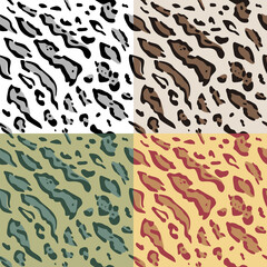 Seamless leopard skin pattern. Realistic animal texture. Vector illustration