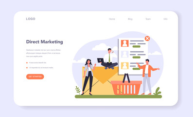 Retail marketing web banner or landing page. Company promotion,