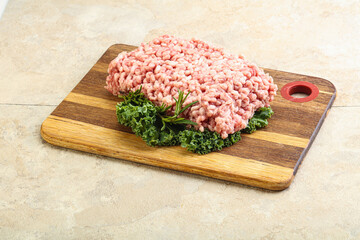 Raw pork minced meat for cooking