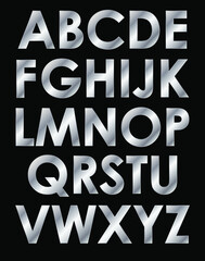 Silver Alphabet Font - Letters	