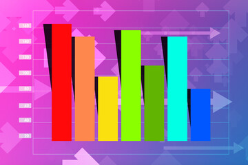 2d rendering Stock market online business concept. business Graph 
