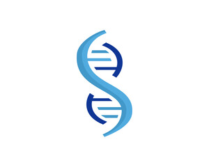 DNA Helix Logo Template. Genetics Vector Design. Biological Element