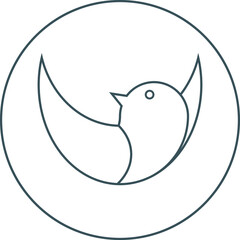 Vector bird icons in outline style 