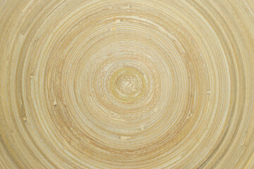 Fototapeta na wymiar Concentric pattern of wooden bamboo tray