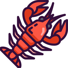 lobster line icon