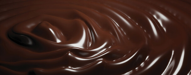 Chocolate wavy background 3d render