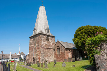 Fototapeta na wymiar Porlock Church, Church of St Dubricius, Somerset