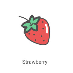 simple red strawberry icon vector illustration