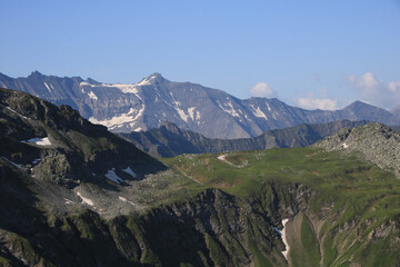Mountain ranges seen from the Pizol area, Switzerland.