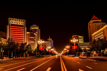 Night view of Changchun city, China