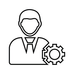 Management, planning outline icon. Line art vector.