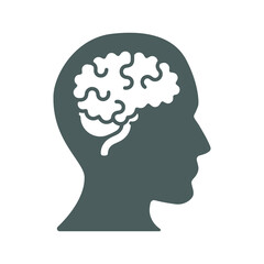 Neurology, medical icon. Gray vector graphics.
