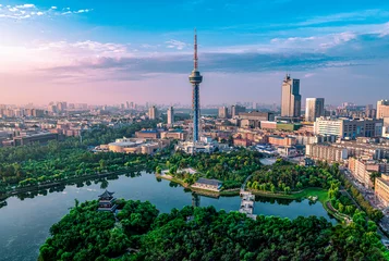 Foto op Aluminium Architectonisch landschap van Jilin Radio en TV Tower in Changchun, China © xiaowei