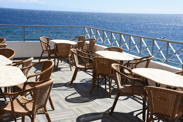 structures and sea view on Daskalio gulf in Keratea in Athens in Greece