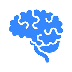 Neuroscience, brain, idea icon. Blue color design.