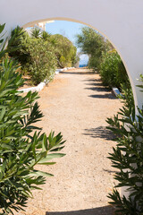 Obraz premium structures and sea view on Daskalio gulf in Keratea in Athens in Greece
