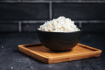 Cooked rice in bowl 