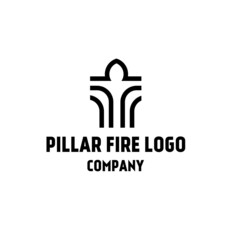 fire pillar logo design outline, burning pillar,