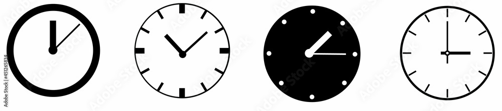 Aufkleber clock icon set. time and clock icons collection. circle arrow icon. time and clock icons in thin lin