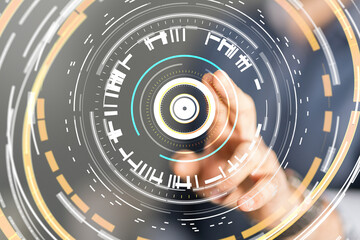 Big data and artificial intelligence concept. Machine learning and cyber mind domination